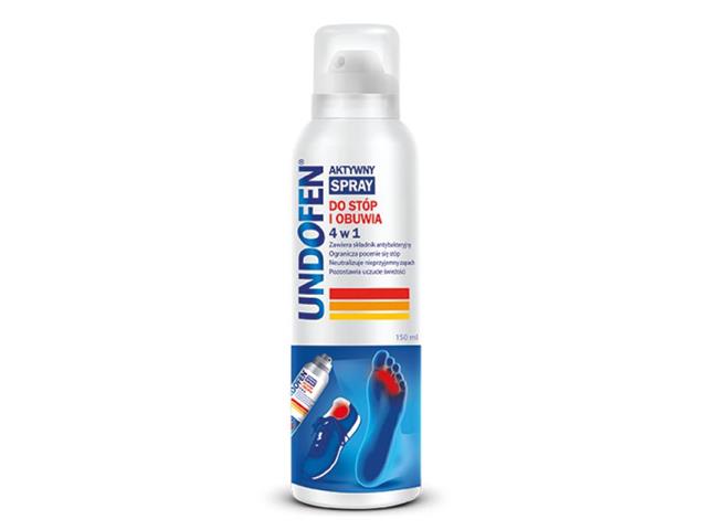 Undofen Spray do stóp i obuwia aktywny 4w1 interakcje ulotka   150 ml