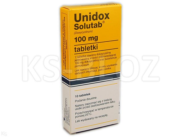 Unidox Solutab interakcje ulotka tabletki do sporządzania zawiesiny doustnej 100 mg 