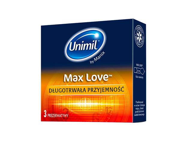 Unimil Max Love Prezerwatywy interakcje ulotka prezerwatywa  3 szt.