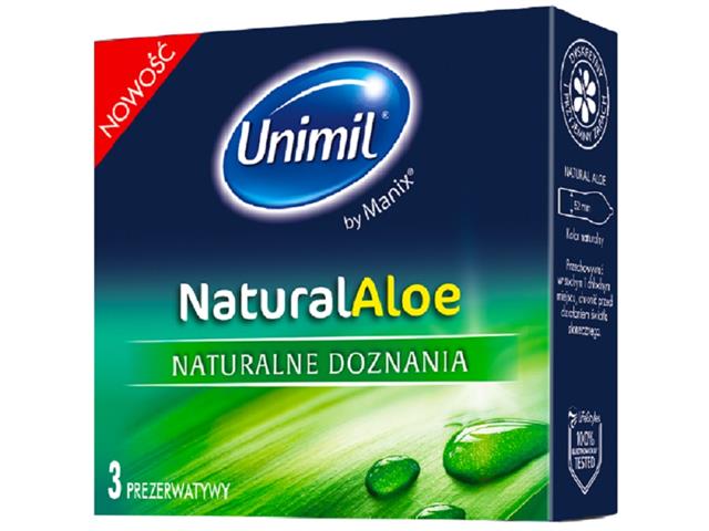 Unimil Natural Aloe Prezerwatywy interakcje ulotka prezerwatywa - 3 szt.