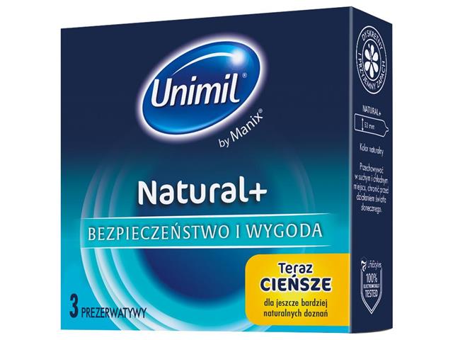 Unimil Natural+ Prezerwatywy interakcje ulotka prezerwatywa - 3 szt.