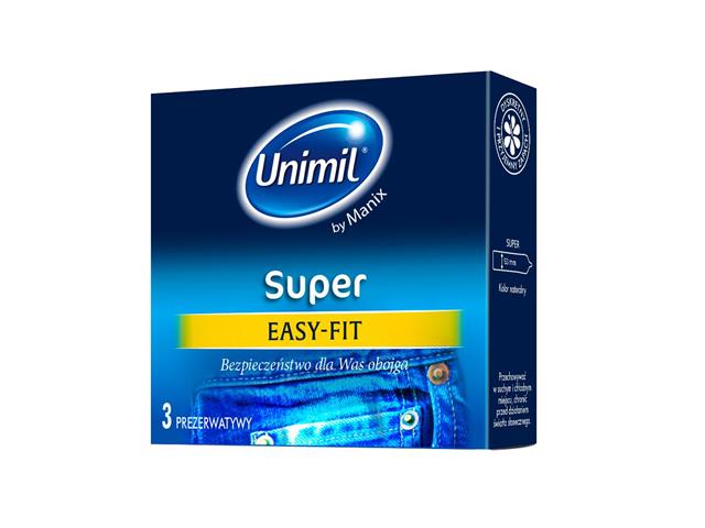 Unimil Super Prezerwatywy interakcje ulotka prezerwatywa  3 szt.
