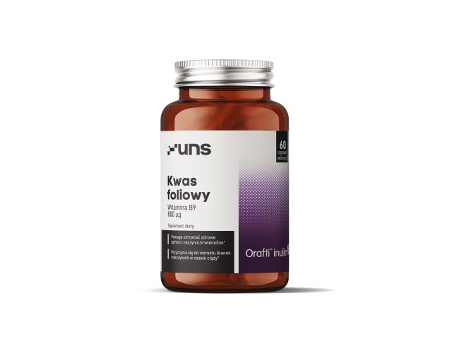UNS Kwas Foliowy interakcje ulotka kapsułki z roślinnej celulozy - 60 kaps.