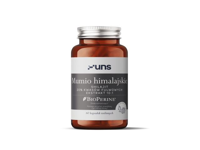 UNS Mumio Himalajskie + Bioperine Shilajit interakcje ulotka kapsułki z roślinnej celulozy  60 kaps.