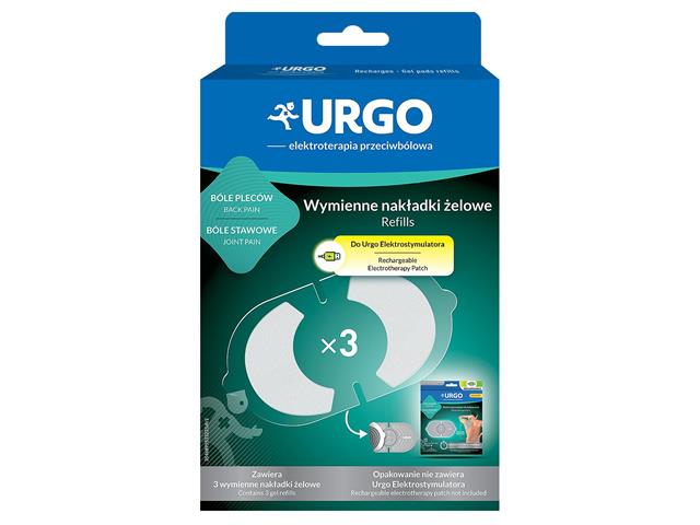 Urgo Nakładki do urgo elektrostymulatora refills rechargeable electrotherapy patch żelowe wymienne interakcje ulotka wkład  1 zest. | 3 szt.