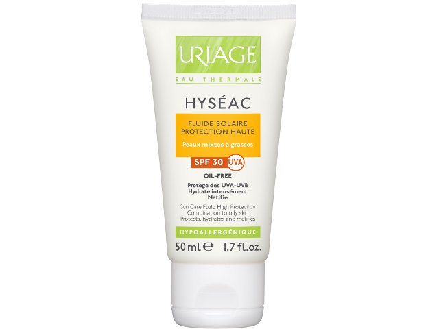 Uriage Hyseac Fluid przeciwsłoneczny skóra trądzikowa SPF 30 interakcje ulotka fluid  50 ml