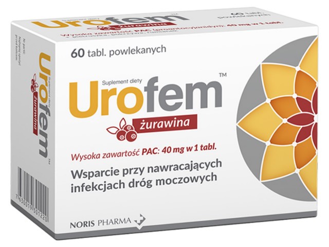 Urofem Żurawina interakcje ulotka tabletki powlekane  60 tabl.