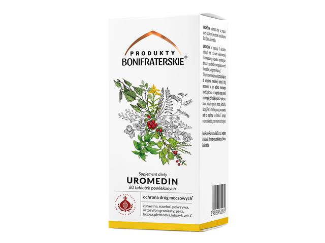 Uromedin Produkty Bonifraterskie interakcje ulotka tabletki powlekane  60 tabl. (6 blist. po 10 tabl.)