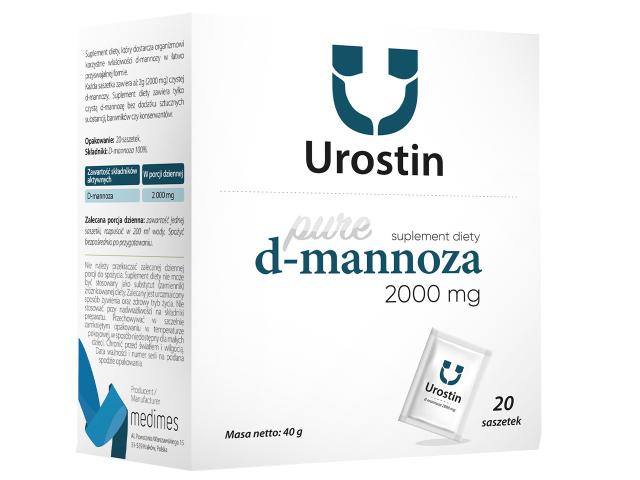 Urostin D-Mannoza 2000 mg Medimes interakcje ulotka saszetka - 20 sasz.