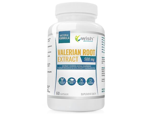 VALERIAN ROOT EXTRACT 500mg Ekstrakt z korzenia kozłka lekarskiego interakcje ulotka kapsułki  60 kaps.