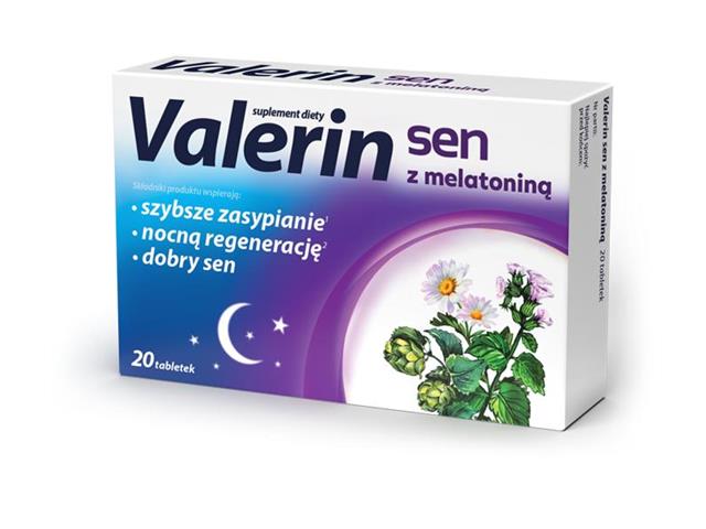 Valerin Sen Z Melatoniną interakcje ulotka tabletki  20 tabl.