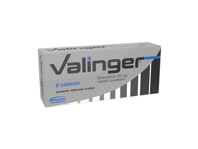 Valinger interakcje ulotka tabletki powlekane 25 mg 2 tabl.