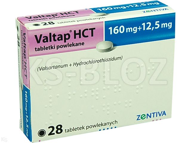 Valtap HCT interakcje ulotka tabletki powlekane 160mg+12,5mg 28 tabl.