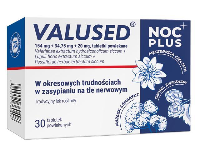 Valused Noc Plus interakcje ulotka tabletki powlekane 154mg+34,75mg+20mg 