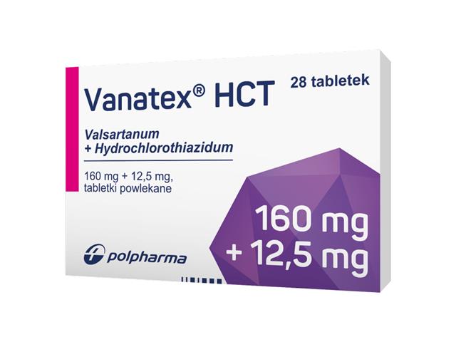 Vanatex HCT interakcje ulotka tabletki powlekane 160mg+12,5mg 28 tabl.
