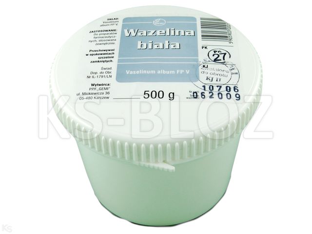 Vaselinum Album interakcje ulotka podłoże - 500 g