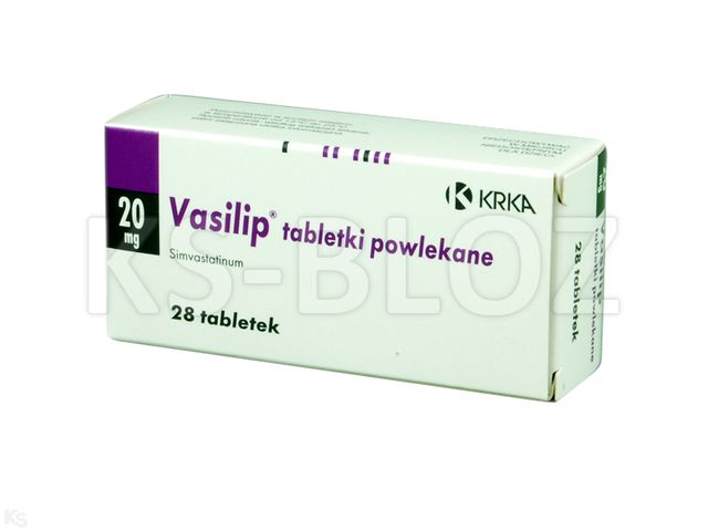 Vasilip interakcje ulotka tabletki powlekane 20 mg 28 tabl.