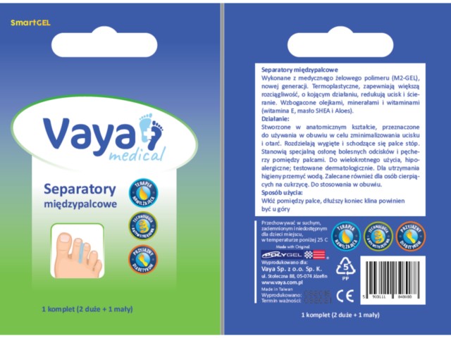 Vaya SmartGel Separatory międzypalcowe interakcje ulotka   1 op.