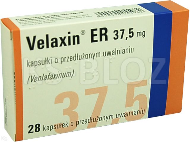 Velaxin ER 37,5 interakcje ulotka kapsułki o przedłużonym uwalnianiu 37,5 mg 28 kaps. | 2 blist.po 14 szt.