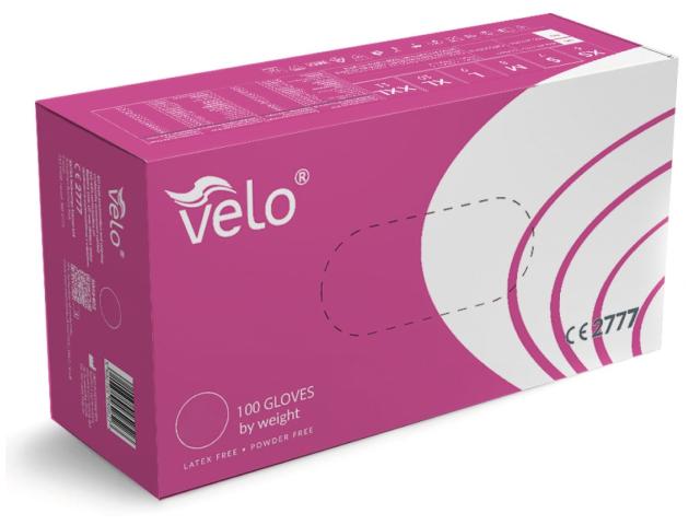 Velo Nitrile Rękawice diag., do badań niesterylne med. ochronne bezpudrowe nitrylowe róż. M interakcje ulotka rękawice 100 szt.