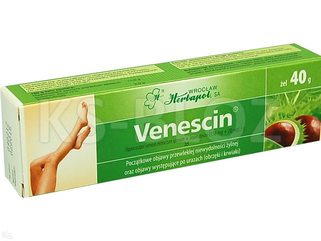 Venescin interakcje ulotka żel (20mg+118mg)/g 40 g