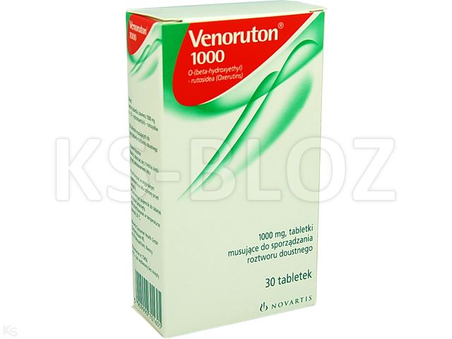 Venoruton 1000 interakcje ulotka tabletki musujące do sporządzania roztworu 1 g 30 tabl. (2 poj. po 15 tabl.)