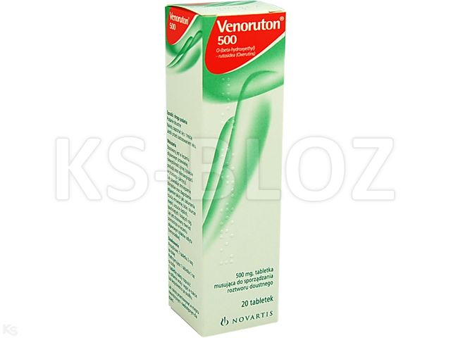Venoruton 500 interakcje ulotka tabletki musujące do sporządzania roztworu 500 mg 20 tabl. (poj.)