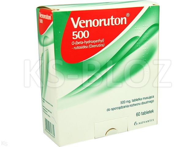 Venoruton 500 interakcje ulotka tabletki musujące do sporządzania roztworu 500 mg 60 tabl.