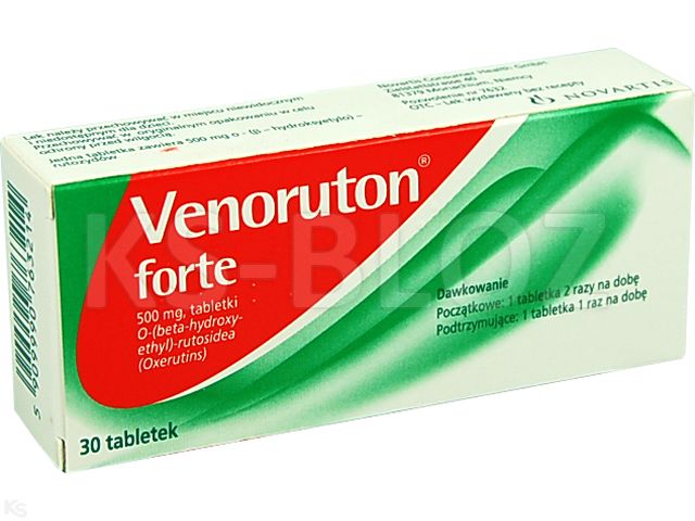 Venoruton Forte interakcje ulotka tabletki 500 mg 30 tabl.