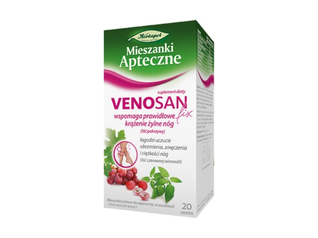 Venosan Fix interakcje ulotka zioła do zaparzania w saszetkach - 20 sasz.