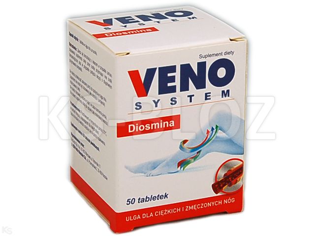 VenoSystem Diosmina interakcje ulotka tabletki powlekane 300 mg 50 tabl.
