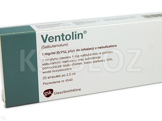 Ventolin interakcje ulotka płyn do inhalacji z nebulizatora 1 mg/ml 20 amp. po 2.5 ml