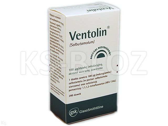 Ventolin interakcje ulotka aerozol wziewny, zawiesina 100 mcg/daw. 1 poj. po 200 daw.