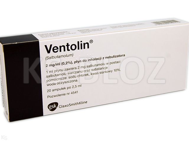 Ventolin interakcje ulotka roztwór do nebulizacji 2 mg/ml 20 amp. po 2.5 ml