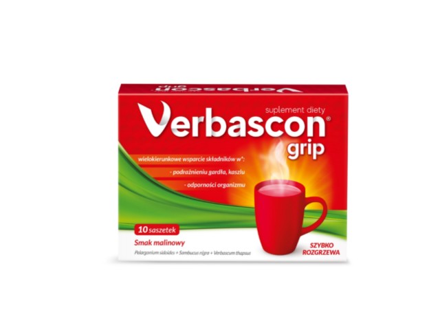 Verbascon Grip interakcje ulotka proszek do rozpuszczenia  10 sasz.