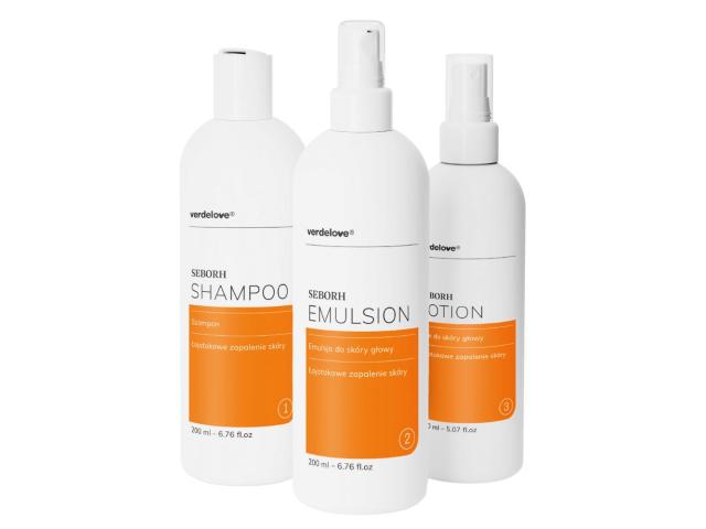 Verdelove Seborh zest. kosmetyków do pielęg. sk. głowy z objawami łojotoku szamp. + emul. + płyn interakcje ulotka zestaw  200 ml (+ 200 ml + 150 ml)