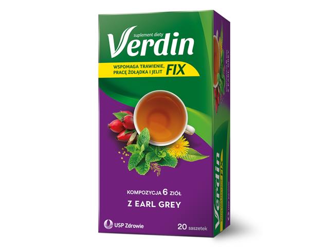 Verdin Fix Earl Grey interakcje ulotka zioła do zaparzania w saszetkach  20 sasz.