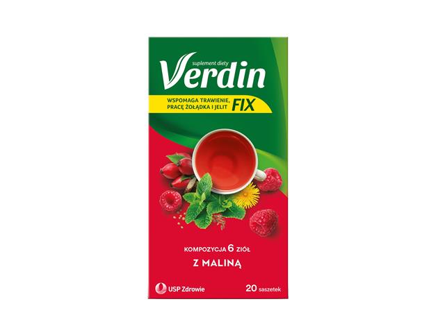 Verdin Fix z maliną interakcje ulotka susz  20 sasz. po 2 g