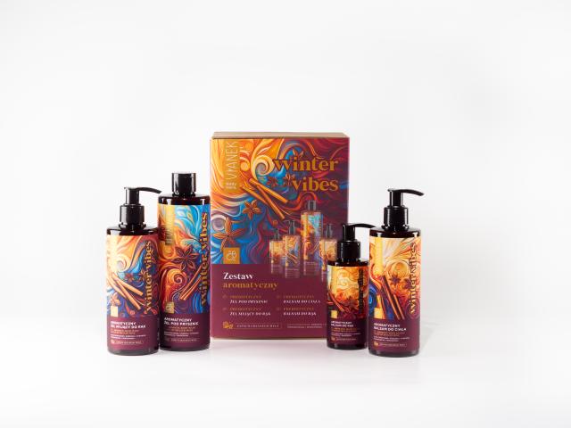 Vianek Winter Vibes zest. do ciała aromatyczny Żel p/prysz.+bals. do ciała+żel myjący+bals. d/rąk interakcje ulotka zestaw - 400 ml (+ 300 ml + 300 ml + 145 ml)