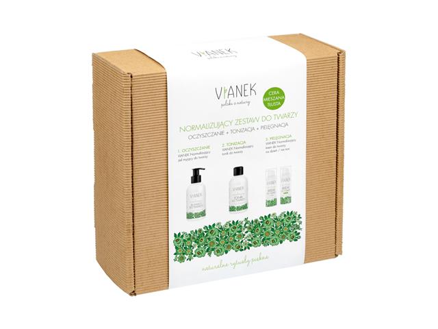 VIANEK Zestaw normalizujący do twarzy cera mieszana / tłusta interakcje ulotka zestaw - 150 ml (+ 150 ml + 50 ml + 50 ml)