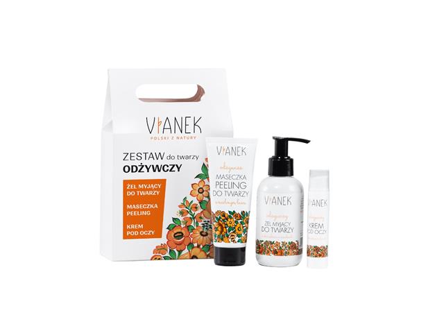 VIANEK Zestaw odżywczy do twarzy Żel myjący Krem pod oczy Maseczka-peeling odżywcza interakcje ulotka zestaw  150 ml | + 15 ml + 70 g