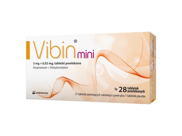 Vibin Mini interakcje ulotka tabletki powlekane 20mcg+3mg 28 tabl.