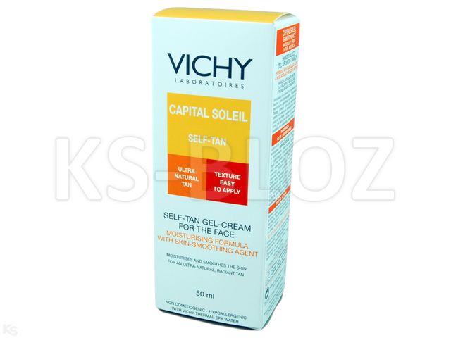 Vichy Capital Soleil Autobronzant Żel-krem do twarzy wygładzające interakcje ulotka   50 ml