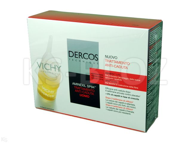 Vichy Dercos Aminexil Płyn przeciw wypadaniu włosów dla mężczyzn interakcje ulotka   12 amp. po 6 ml