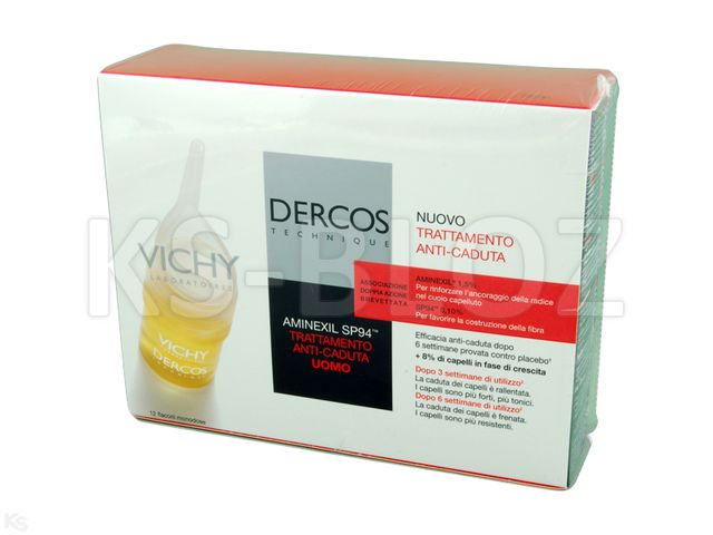 Vichy Dercos Ampułki przeciw wypadaniu włosów dla mężczyzn kuracja energetyzująca interakcje ulotka   12 amp. po 6 ml