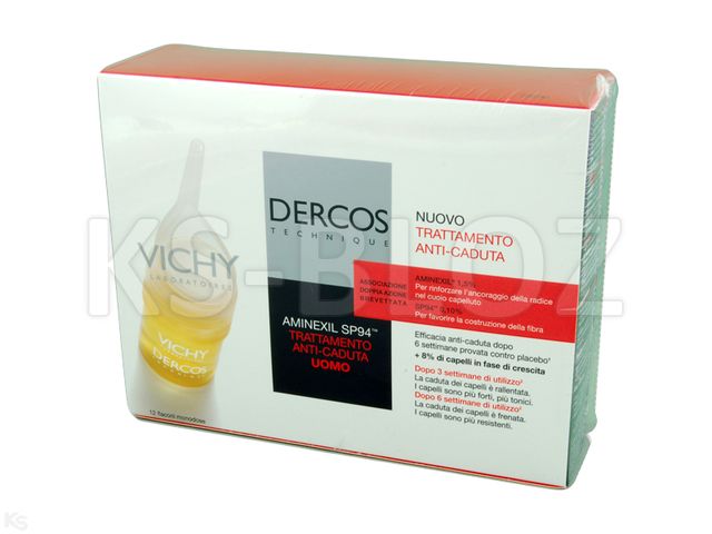 Vichy Dercos Ampułki przeciw wypadaniu włosów dla mężczyzn kuracja energetyzująca interakcje ulotka płyn - 12 amp. po 6 ml