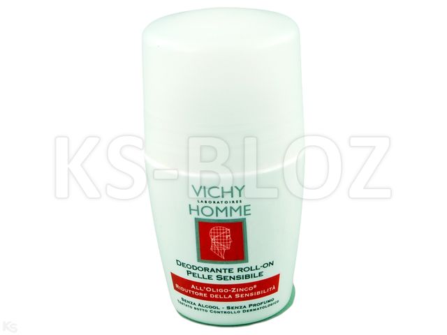 Vichy Homme Dezodorant roll-on skóra wrażliwa interakcje ulotka   50 ml