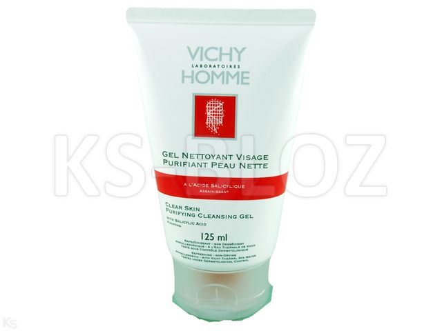 Vichy Homme Żel do mycia twarzy oczyszczający interakcje ulotka   125 ml