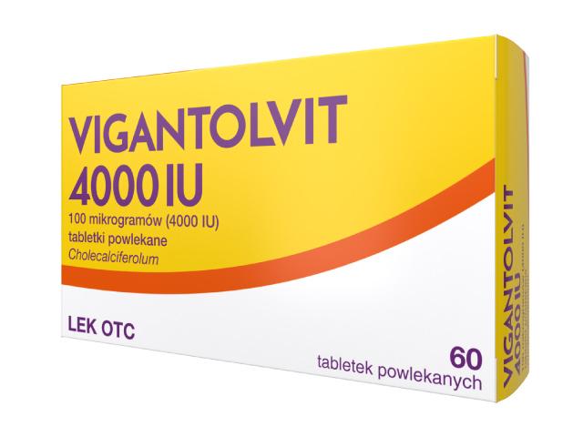Vigantolvit 4000 IU interakcje ulotka tabletki powlekane 4 000 I.U. 60 tabl.
