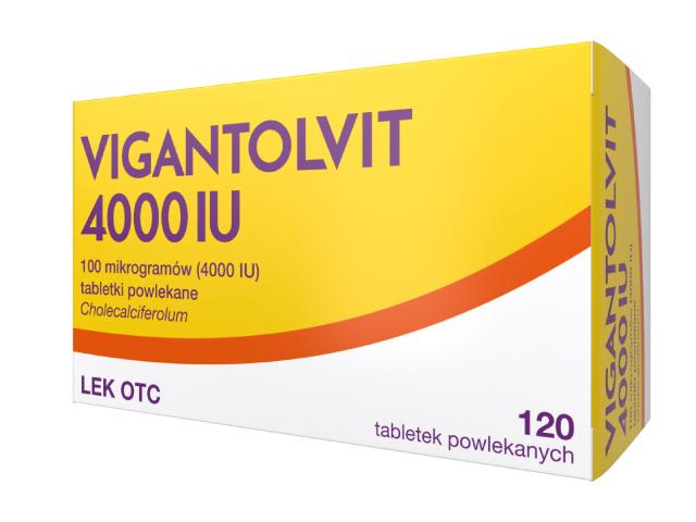 Vigantolvit 4000 IU interakcje ulotka tabletki powlekane 4 000 I.U. 120 tabl.
